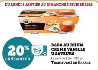 U Express Baba Au Rhum Creme Vanille U Saveurs offre