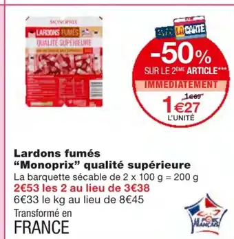 Lardons fumés Monoprix