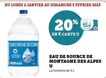 U Express Eau De Source De Montagne Des Alpes U offre