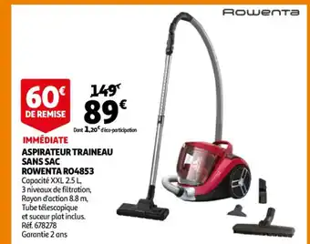 Auchan Aspirateur Traineau Sans Sac Rowenta RO4853 offre