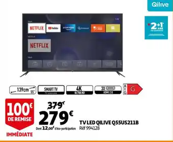Auchan TV Led Qilive Q55US211B offre