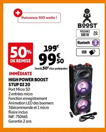 Auchan High Power Boost Stud DJ 20 offre