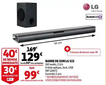 Auchan Barre De Son LG SJ2 offre