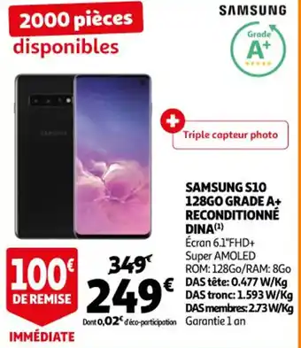 Samsung S10 128GO Grade A+ Reconditionne Dina