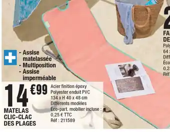 La Foir'Fouille Matelas Clic-Clac des Plages offre