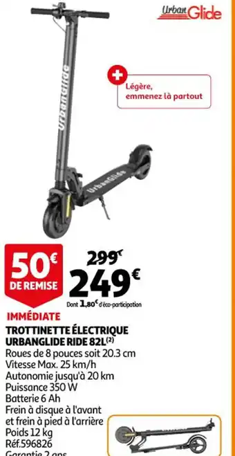 Auchan Trottinette Électrique Urbanglide Ride 82L offre