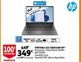 Auchan Portables 15S-FQ0031Nf HP offre