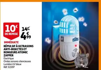 Rèpulsif A Ultrasons Anti-Insectes Et Rongeurs Atomic Zapper