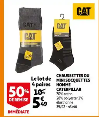 Auchan Chaussettes Ou Mini Socquettes Homme Caterpillar offre