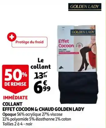 Auchan Collant Effet Cocoon & Chaud Golden Lady offre