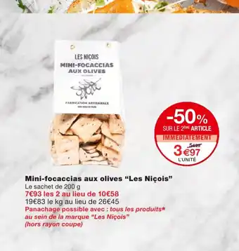 Monoprix Mini-focaccias auc olives offre
