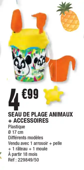 La Foir'Fouille Seau de plage animaux +accessoires offre