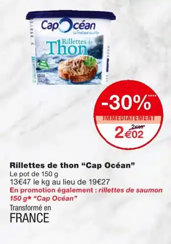 Monoprix Rillettes de thon Cap Océan offre