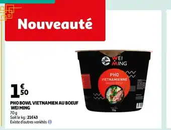 Auchan Pho Bowl Vietnamien Au Boeuf Wei Ming offre
