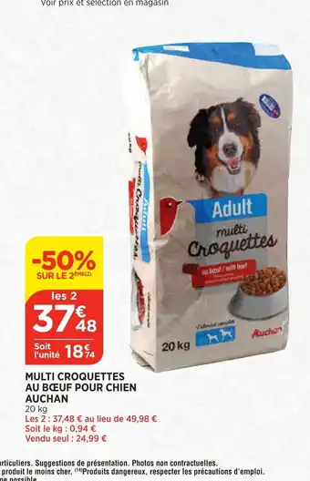 Bi1 Multi Croquettes Au Bœuf Pour Chien Auchan offre