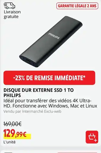 Disque Dur Externe SSD 1 To Philips