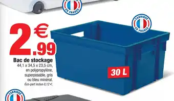 Bazarland Bac de stockage offre