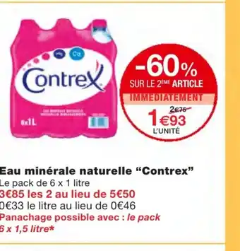 Monoprix Eau minérale naturelle Contrex offre