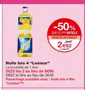Monoprix Huile Isio 4 Lesieur offre