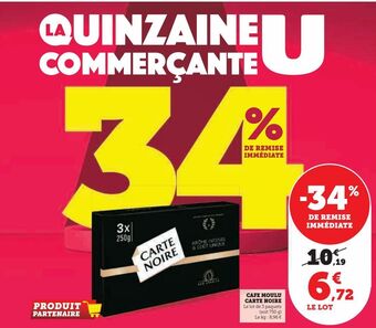 Super U Cafe moulu carte noire offre