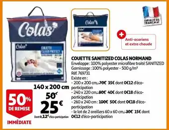 Auchan Couette sanitized colas normand 140 x 200 cm offre