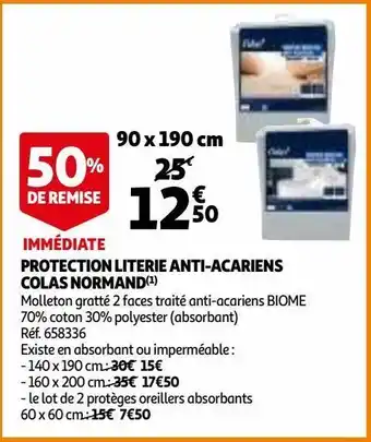 Auchan Protection literie anti-acariens colas normand offre