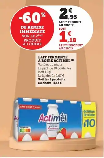 Super U Lait fermente a boire actimel ( offre