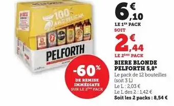 Super U Biere blonde pelforth 5,8° offre