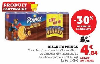 Super U Biscuits prince offre