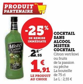 Hyper U Cocktail sans alcool mister cocktail offre