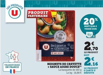 Hyper U Beignets de crevette + sauce aigre douce(1) offre
