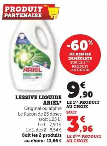 Hyper U Lessive liquide ariel* offre