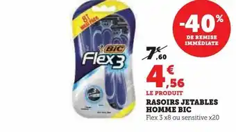Hyper U Rasoirs jetables homme bic offre
