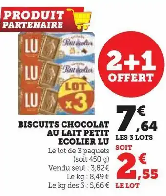 Hyper U Biscuits chocolat au lait petit ecolier lu offre