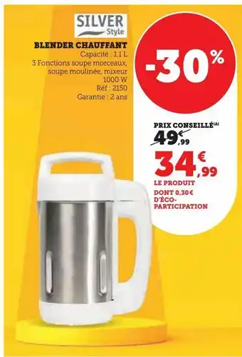 Hyper U Blender chauffant offre
