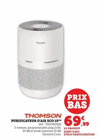 Hyper U Purificateur d’air eco 15** offre