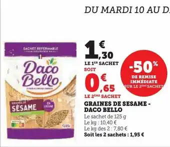 Hyper U Graines de sesame - daco bello offre