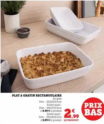 Hyper U Plat a gratin rectangulaire offre