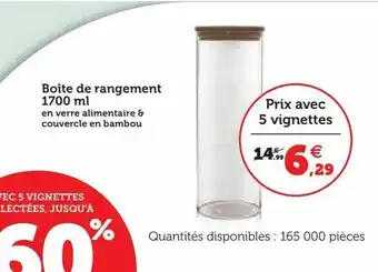 Hyper U Boîte de rangement 1700 ml offre