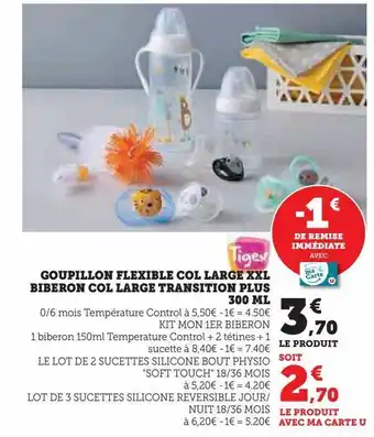 Goupillon flexible col large xxl biberon col large transition plus 300 ml