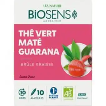 Léa Nature Biosens ampoule brûle graisse thé vert - maté - guarana - bio offre