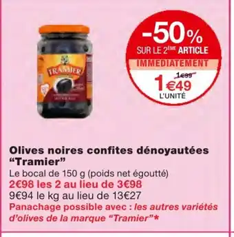 Monoprix Olives noires confites dénoyautées offre