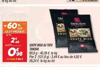 Netto Soupe miso au tofu tanoshi offre