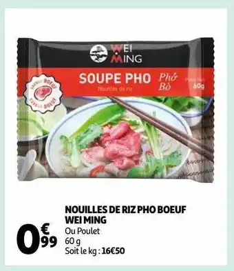 Auchan Nouilles de riz pho boeuf wei ming offre