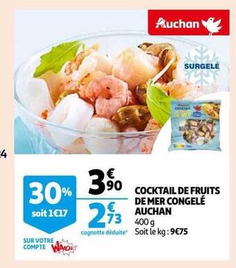 Auchan Cocktail de fruits de mer congelé auchan offre