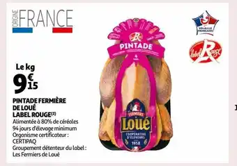 Auchan Pintade fermière de loué label rouge offre