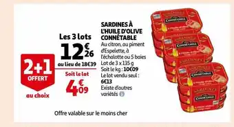 Auchan Sardines à l'huile d'olive connétable offre