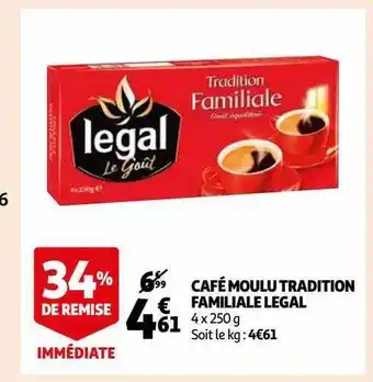 Auchan Café moulu tradition familiale legal offre
