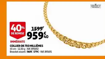 Auchan Collier or 750 millièmes offre