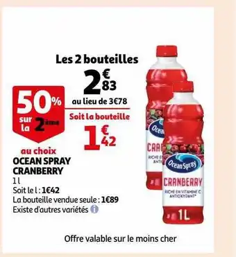 Auchan Ocean spray cranberry offre